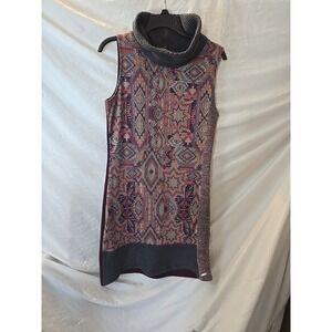 Smash Sleeveless Turtleneck‎ Sweater Dress Southwestern Tribal Inspired Design L